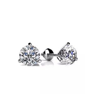 2ct Round Solitaire Screw Back Earrings